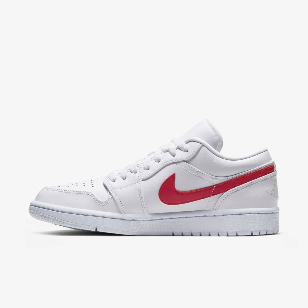 Air jordan 1 cheap white with red swoosh